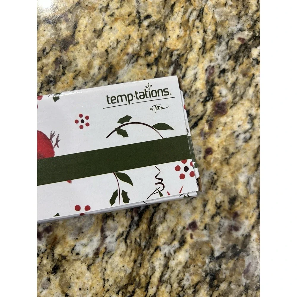 Temptations Christmas Poinsettias Silicone Spatula Wooden Handle New In Box!